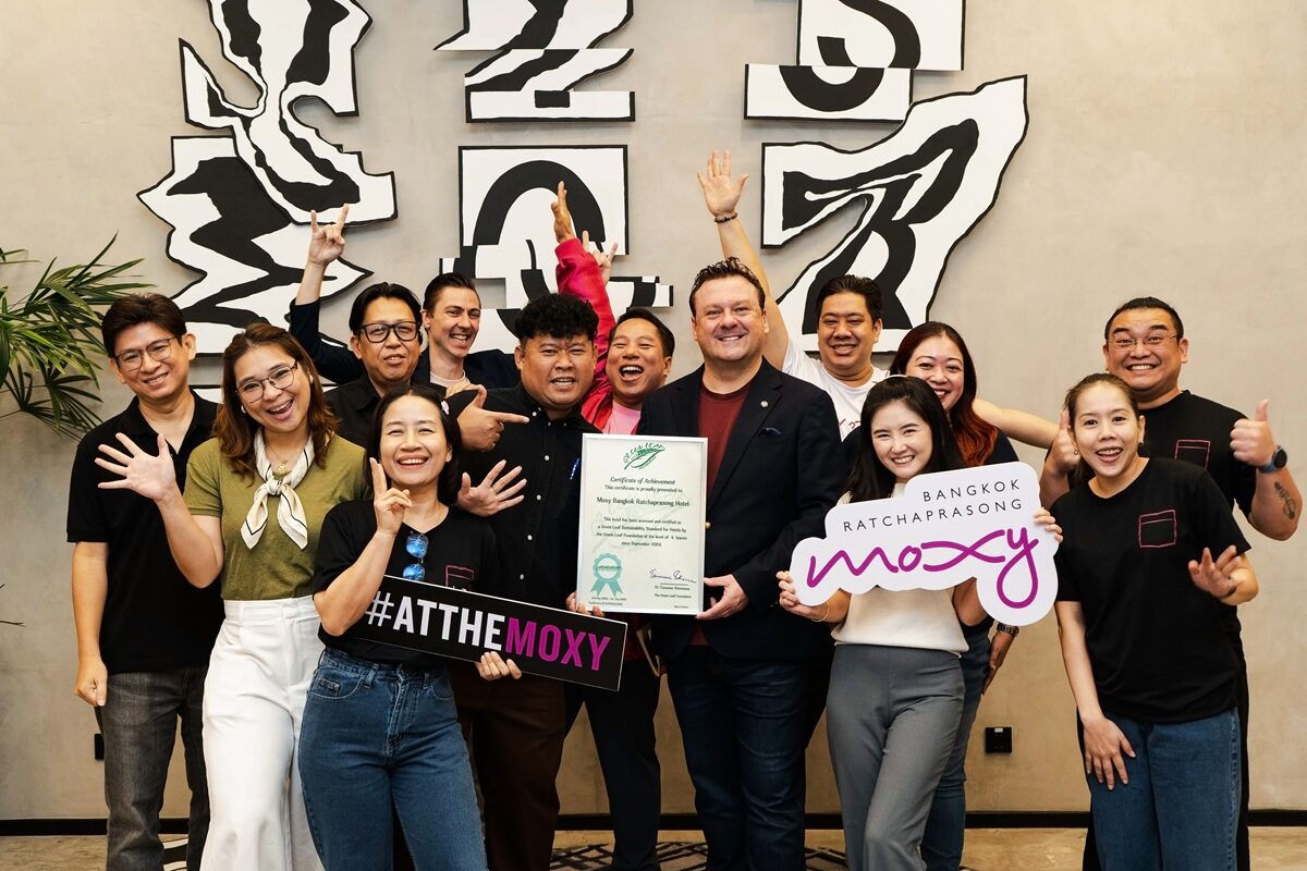 Moxy Bangkok Ratchaprasong คว้ามาตรฐานโรงแรมใบไม้เขียวระดับ 4 ใบ
