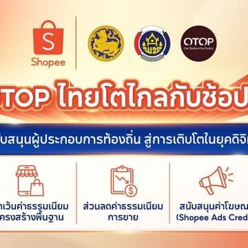 Shopee ร่วมกรมการพัฒนาชุมชน หนุนผู้ขาย OTOP ลดค่าธรรมเนียมนาน 1 ปี