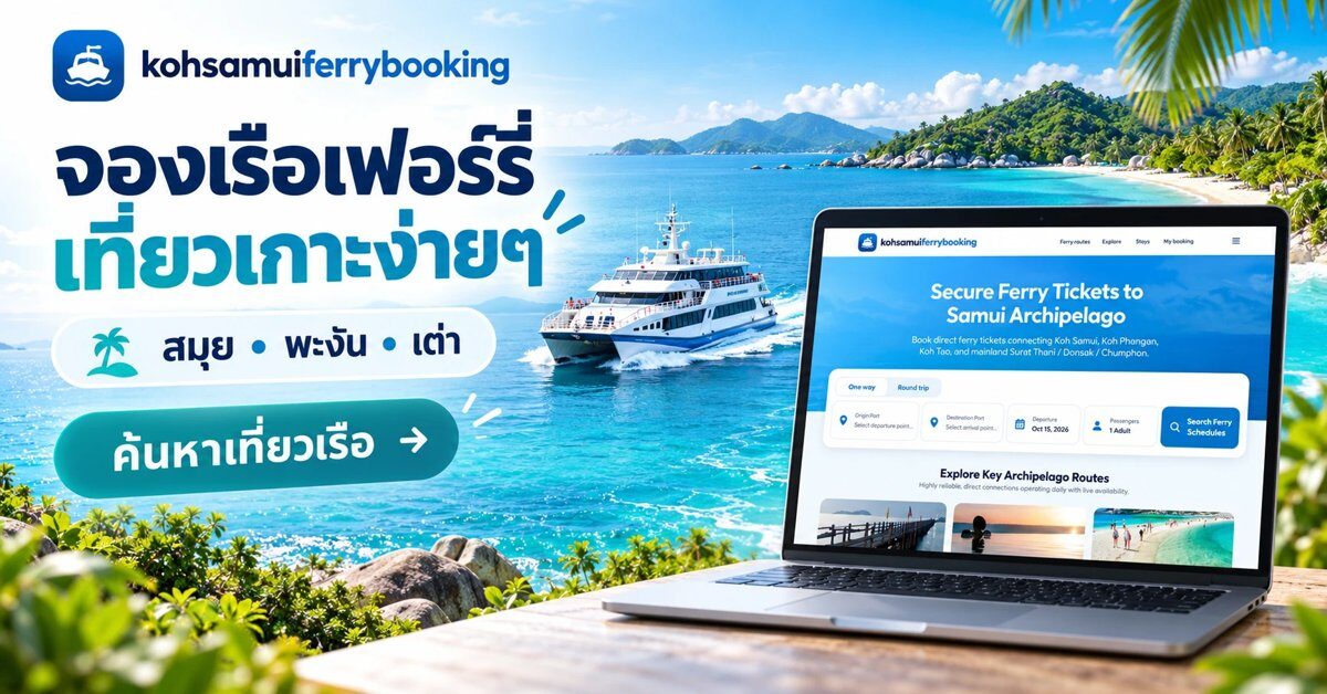 KohSamuiFerryBooking.com เปิดจองตั๋วเรือสมุย พะงัน เต่าออนไลน์ เช็กรอบเวลาเทียบราคาได้ในหน้าเดียว