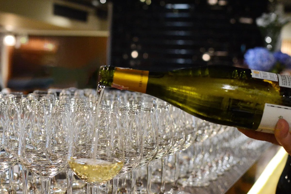 Wine poured at Friday Free-Flow Wine, 145°F Grill & Bar